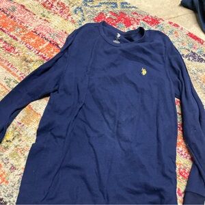 Polo Ralph Lauren Men's Waffle Thermal-Knit Sleep Shirt Blue XL Long Sleeve Nice